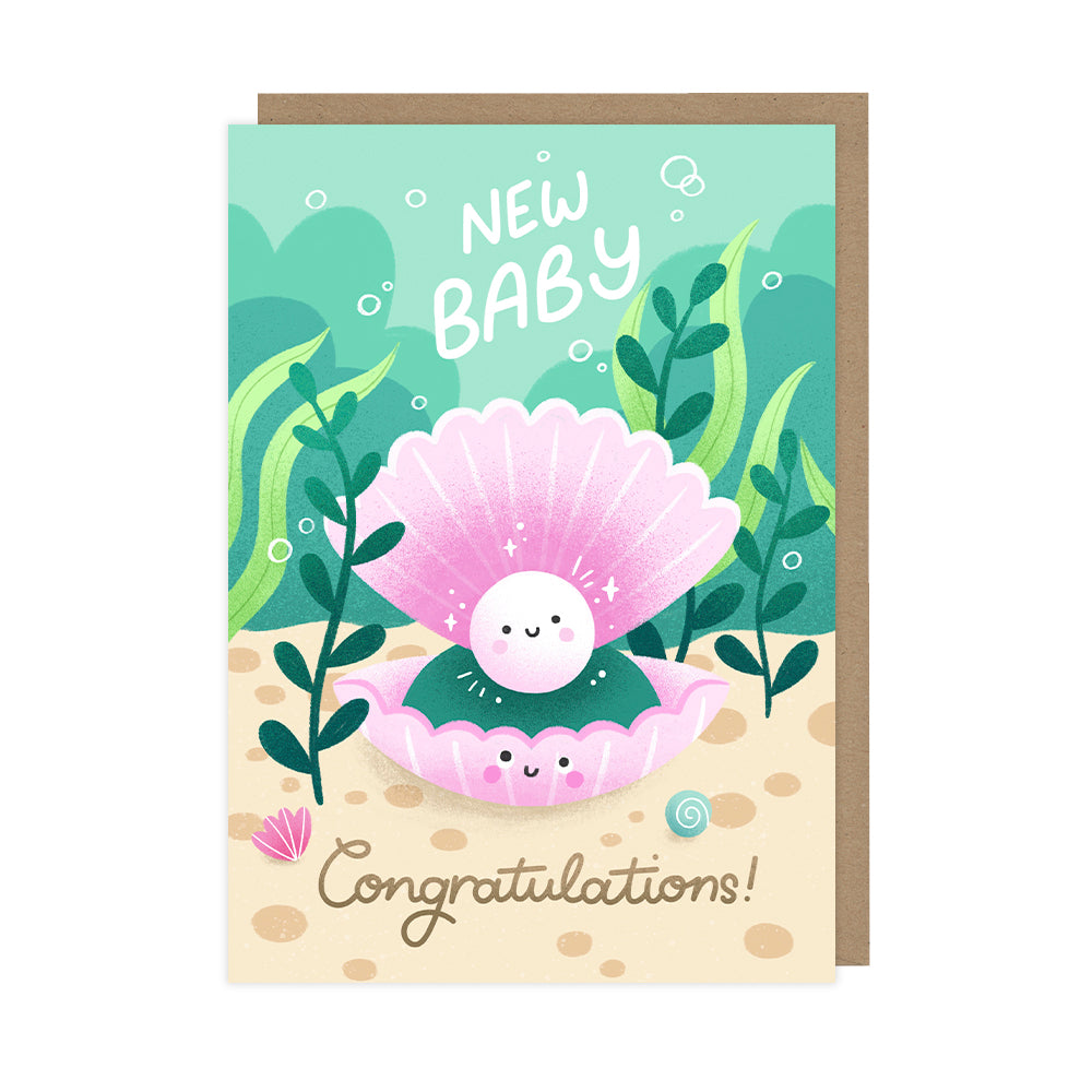 Pearl, Foiled New Baby Cards - HOP014