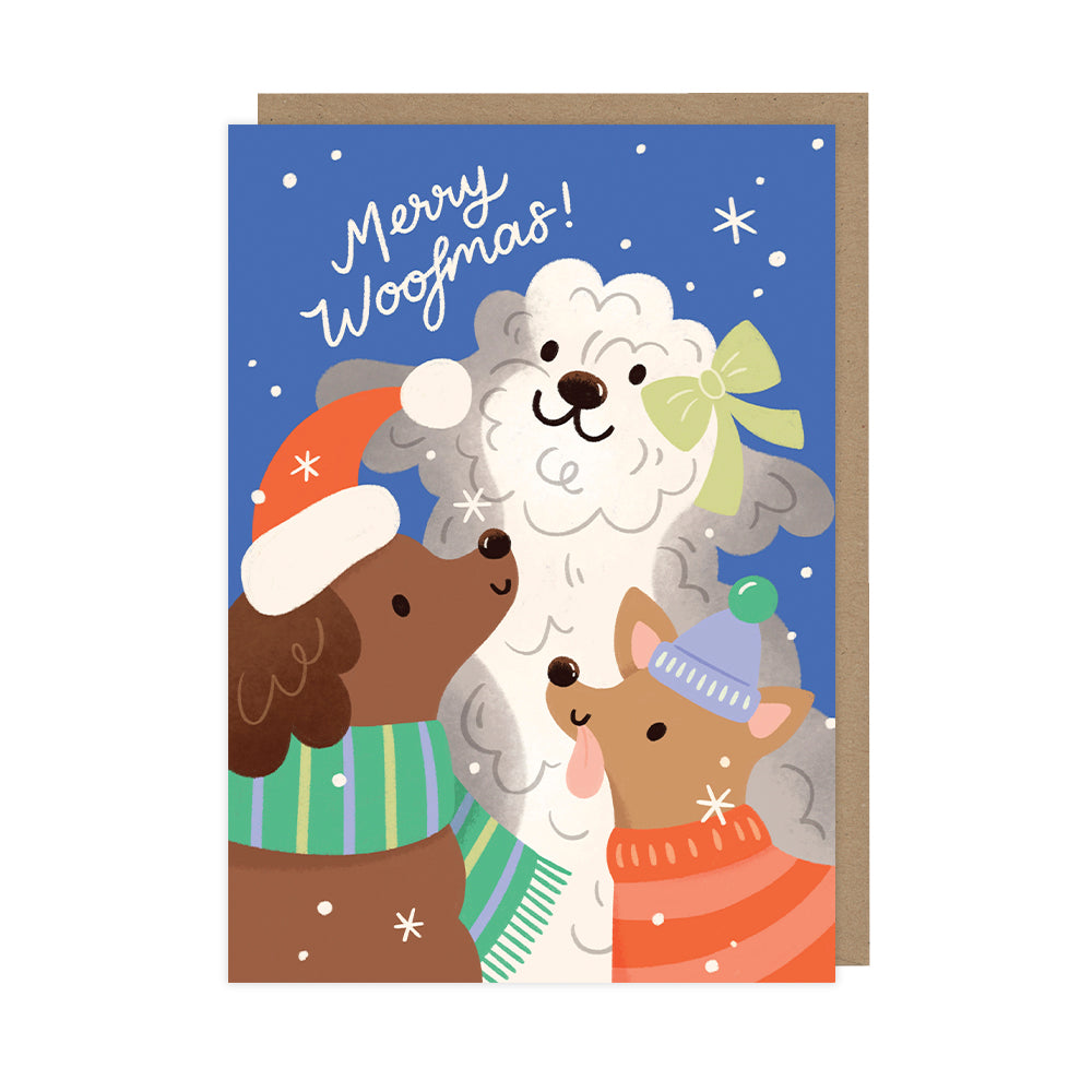 Festive Christmas Dogs, Pack of 6 Christmas Cards