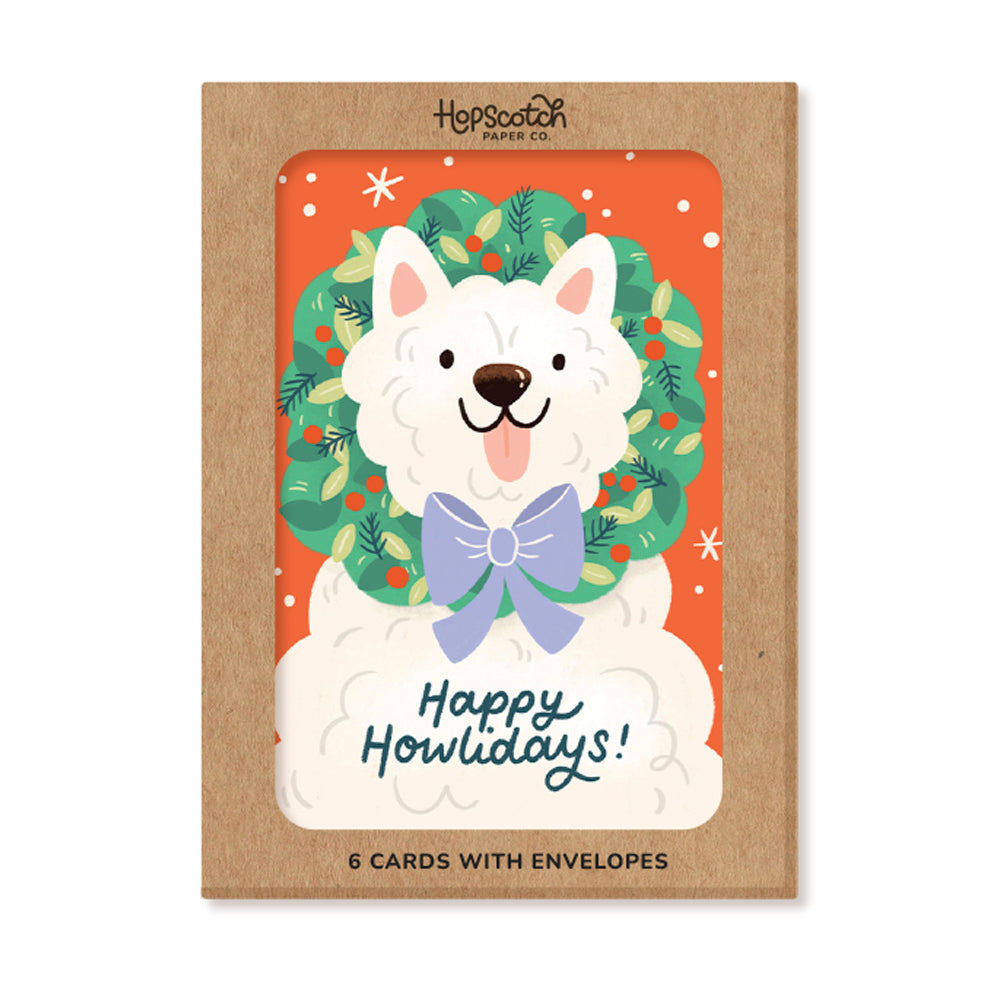 Festive Christmas Dogs, Pack of 6 Christmas Cards