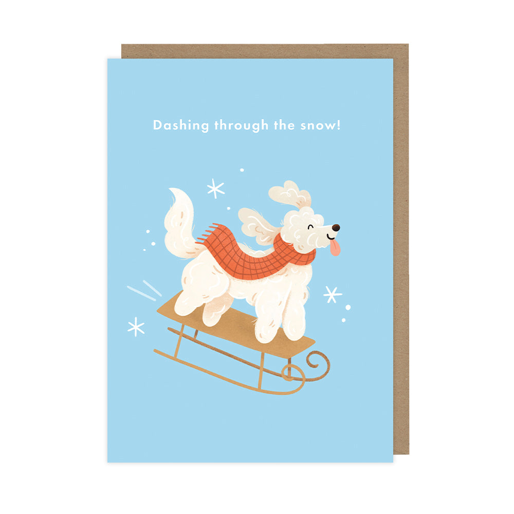 Cockapoo Sleigh, Christmas Singles Cards - HOP060