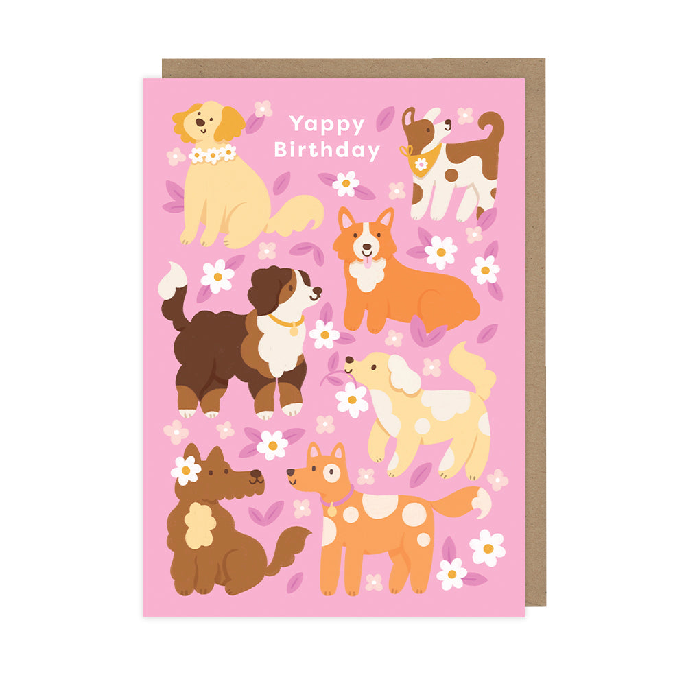 Dog Birthday Card, Yappy Birthday Cute Pun Dog-Themed Card - HOP073