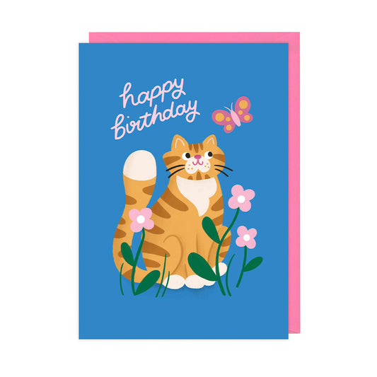 Cat & Butterfly, Birthday Cards - HOP006